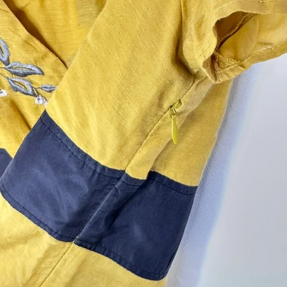 Floreat Embroidered Bird Branch Yellow Black‎ Wrap Waist Top Size 6 - Picture 6 of 11